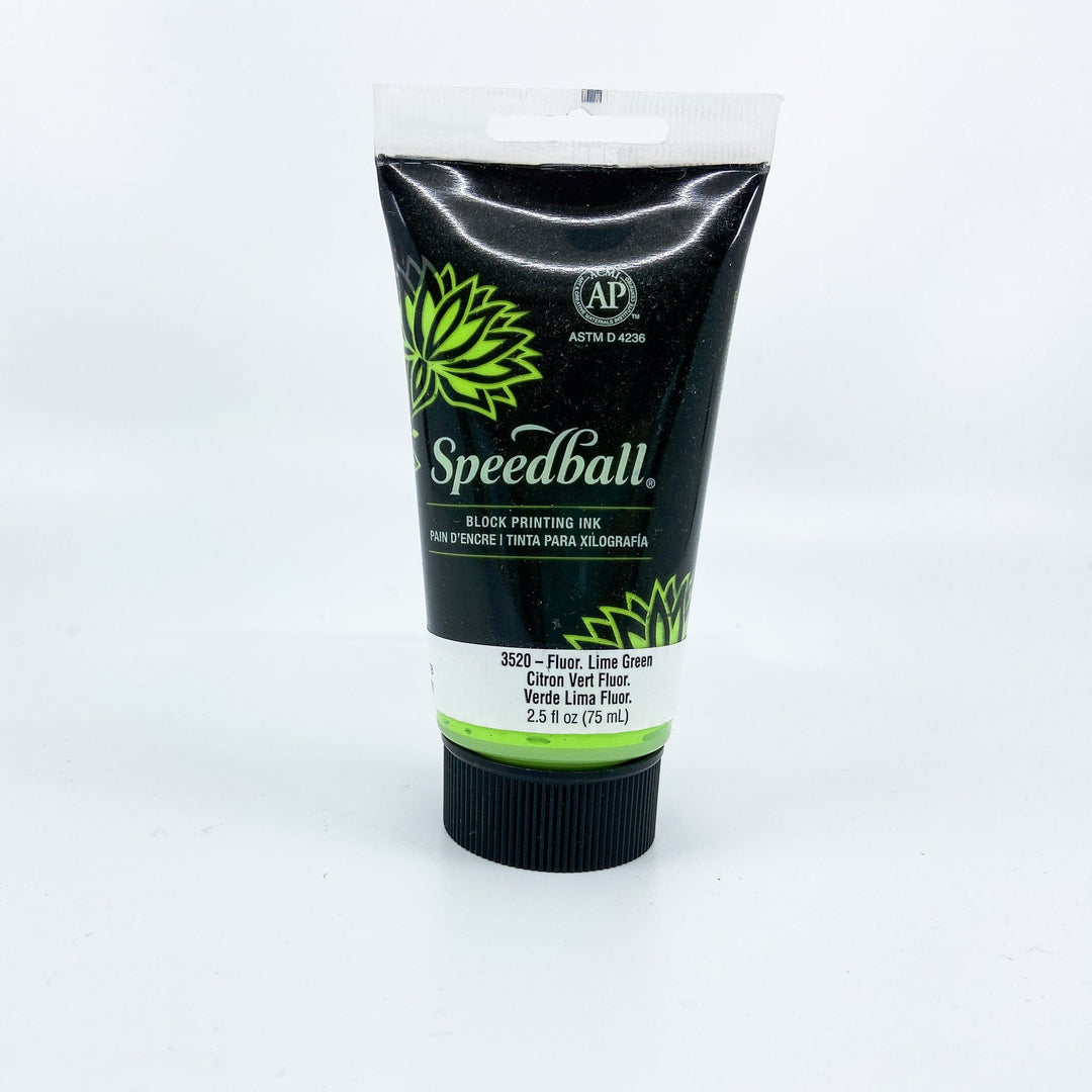 Speedball Water-Based Block Printing Ink - Fluorescent Lime Green - 2.50z