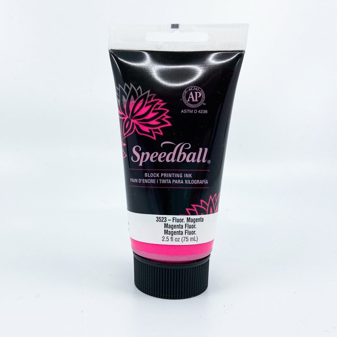 Speedball Water-Based Block Printing Ink - Fluorescent Magenta - 2.50z