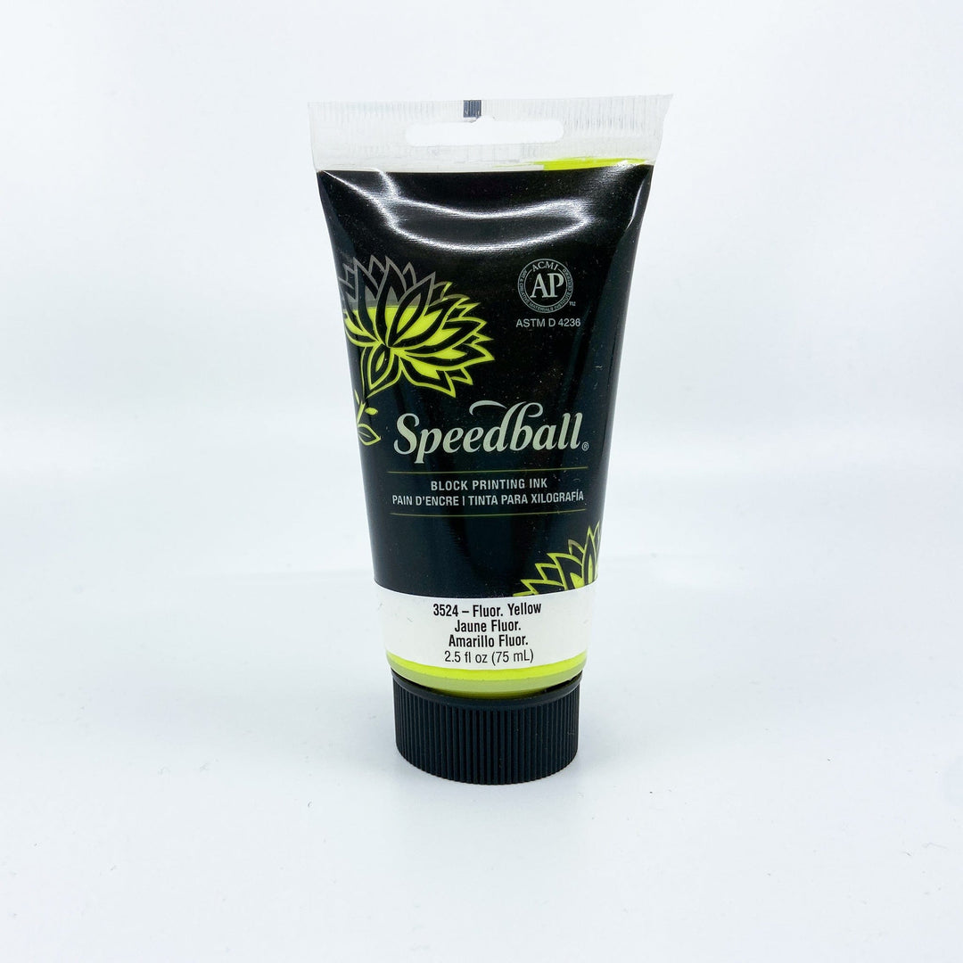Speedball Water-Based Block Printing Ink - Fluorescent Yellow - 2.50z