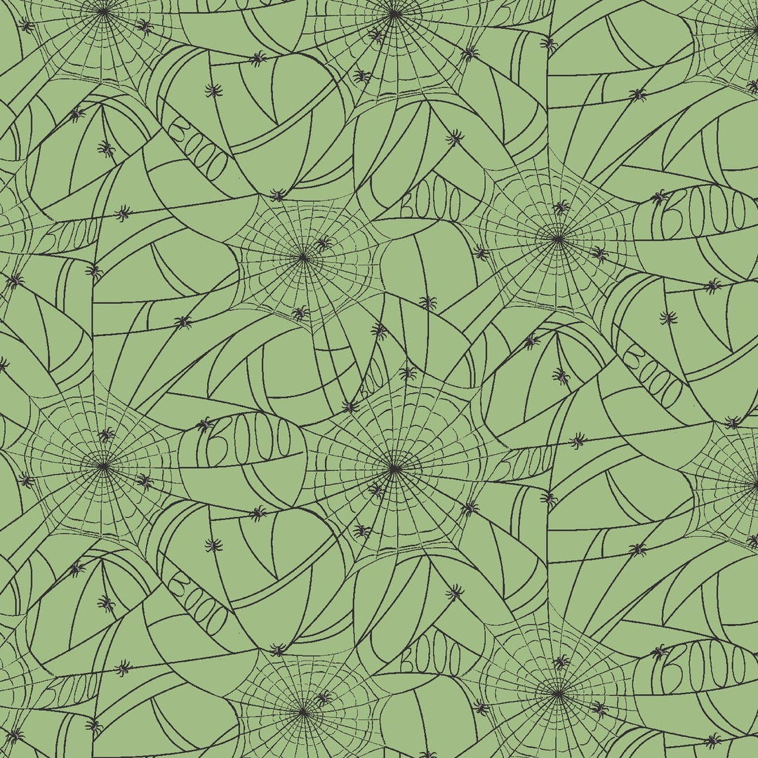 Default Spider Webs in Green - Halloween - Rifle Paper Co.