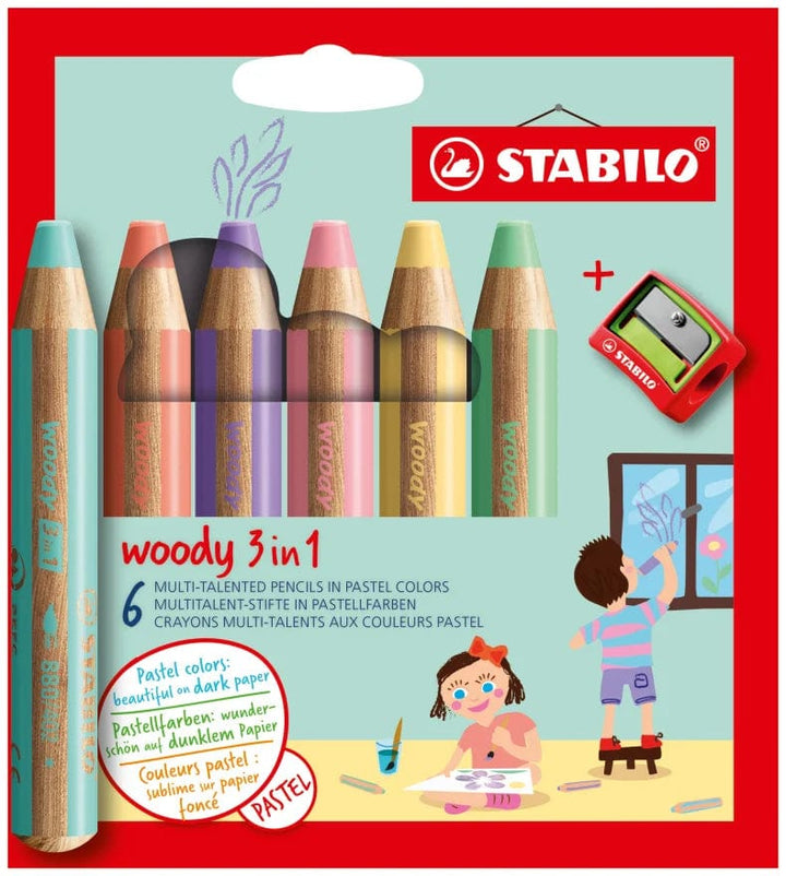 Default Stabilo Woody 3-in-1 Set 6 pk Pastels