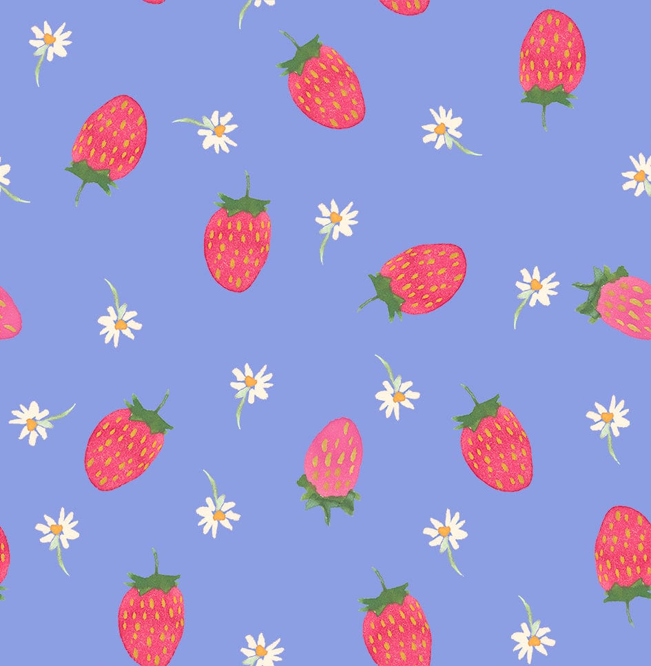 Default Strawberries on Cornflower - Secret Garden - Lewis & Irene