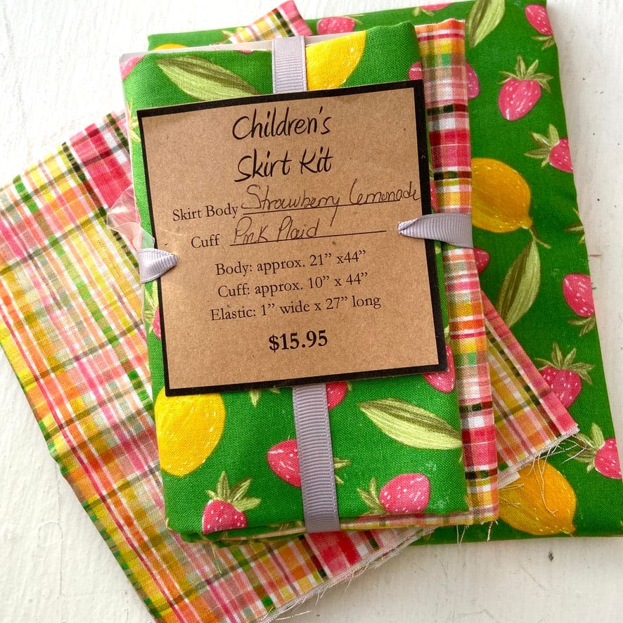 Default Strawberry Lemonade with Pink Plaid - Child's Skirt Kit 2024