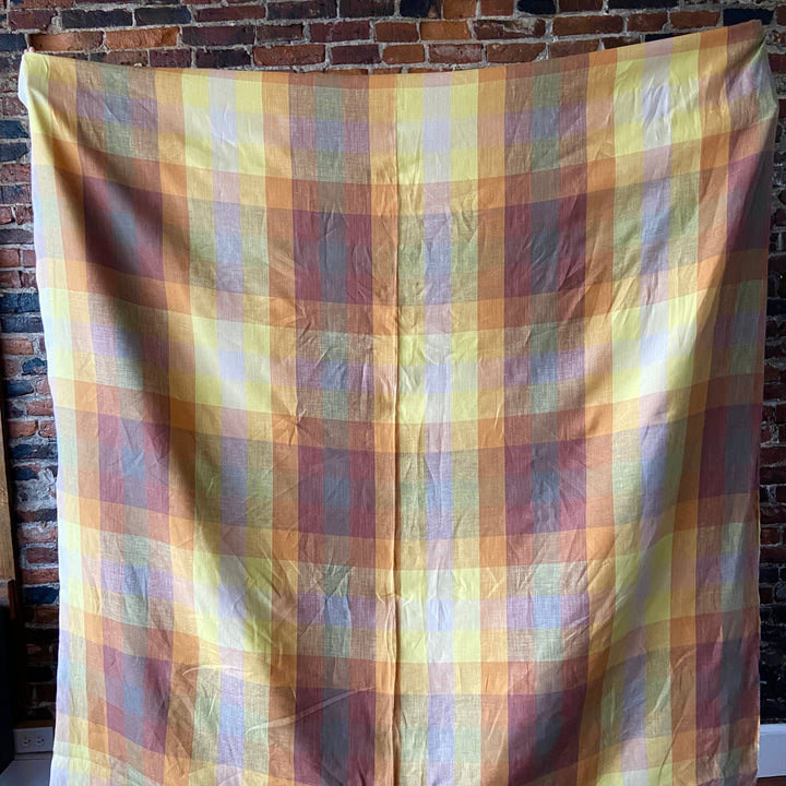 Default Sunset - 100% Yarn Dyed Linen- Sunset - Square block plaid