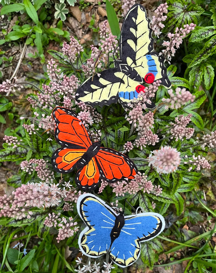Default Swallowtail, Monarch, and Karner Blue Ornaments - Whimsey Ornament Kit from Heidi Boyd