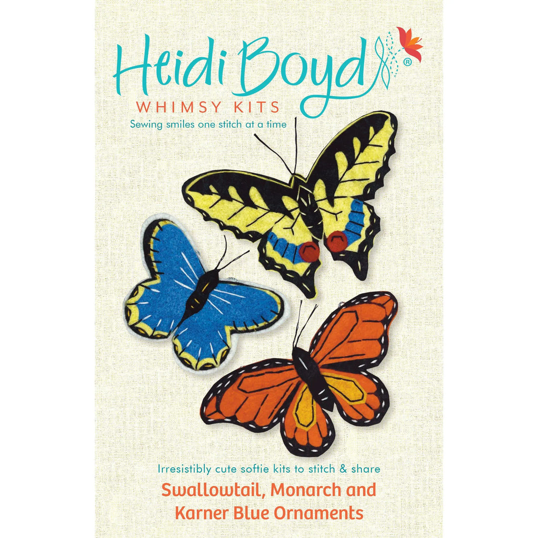 Default Swallowtail, Monarch, and Karner Blue Ornaments - Whimsey Ornament Kit from Heidi Boyd