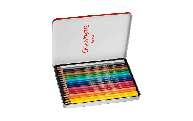Default Swisscolor 18 Water-Soluble Pencil Set - Watercolor Color Pencils in a Metal Tin