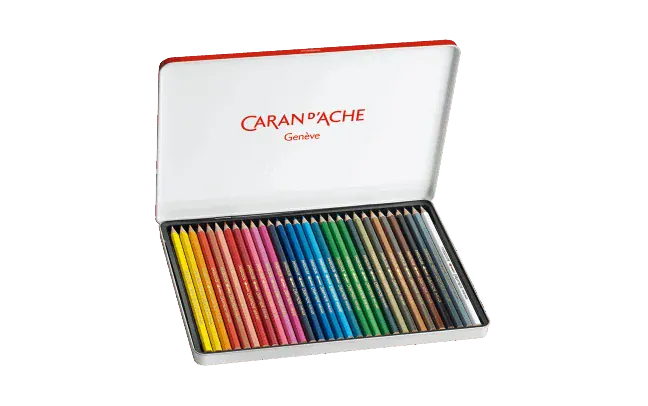 Default Swisscolor 30 Water-Soluble Pencil Set - Watercolor Colored Pencils in a Metal Tin