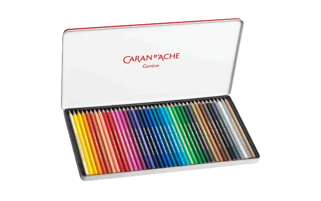 Default Swisscolor 40 Water-Soluble Pencil Set - Watercolor Color Pencils in a Metal Tin