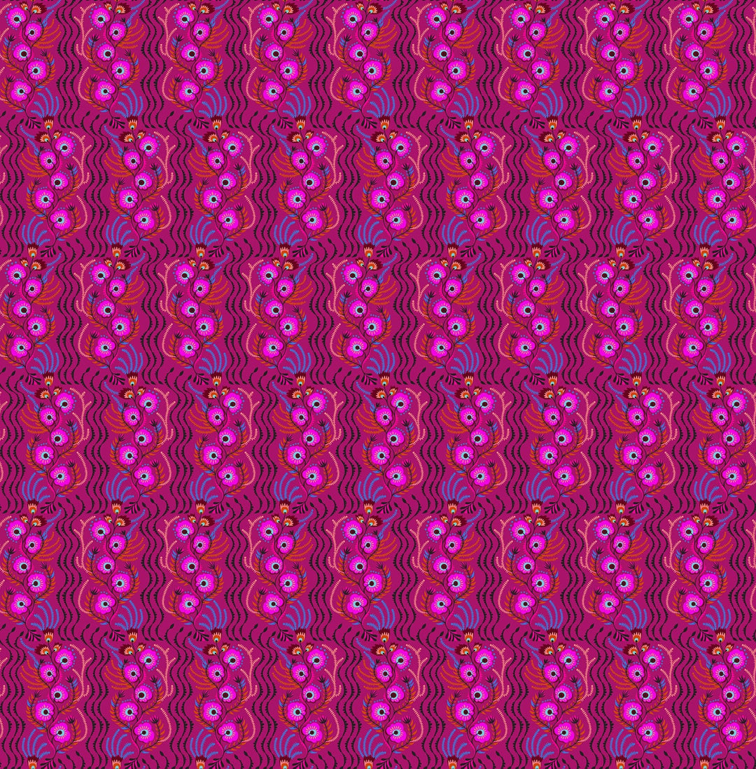 Default Tambourine in Magenta - Allegory - Anna Maria Textiles