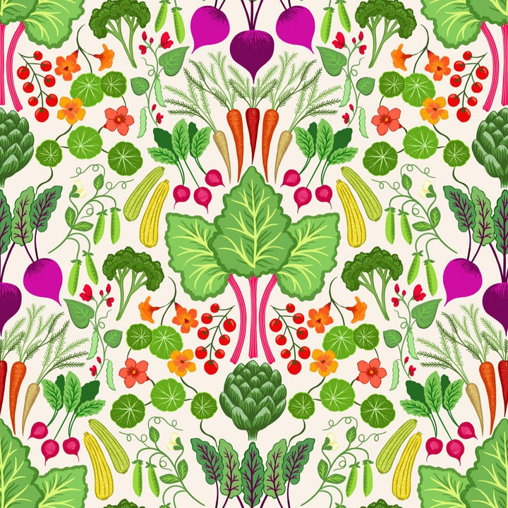 Default The Kitchen Garden - Vegetable Extravaganza on Cream - Lewis & Irene