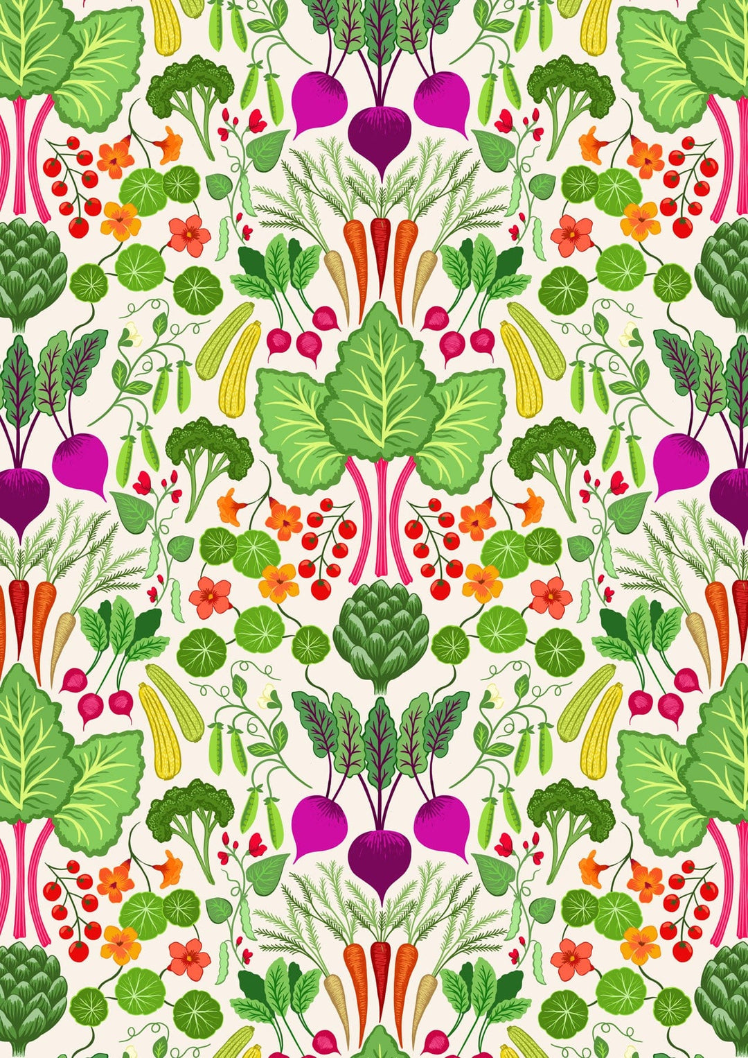 The Kitchen Garden - Vegetable Extravaganza on Cream - Lewis & Irene