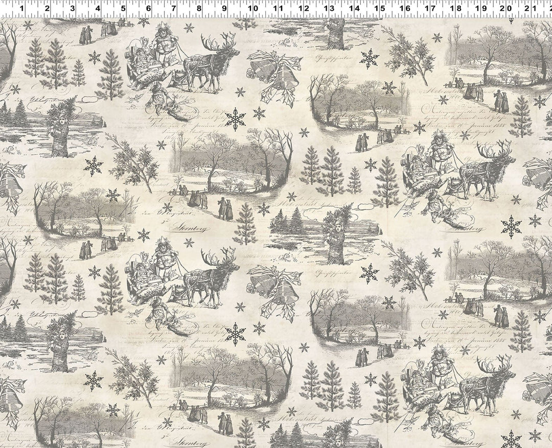 Default Toile in Gray - Holiday Nostalgia - Clothworks