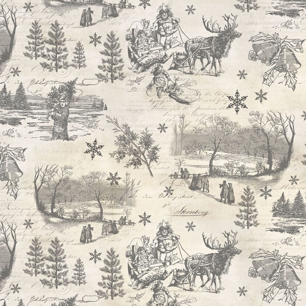 Default Toile in Gray - Holiday Nostalgia - Clothworks