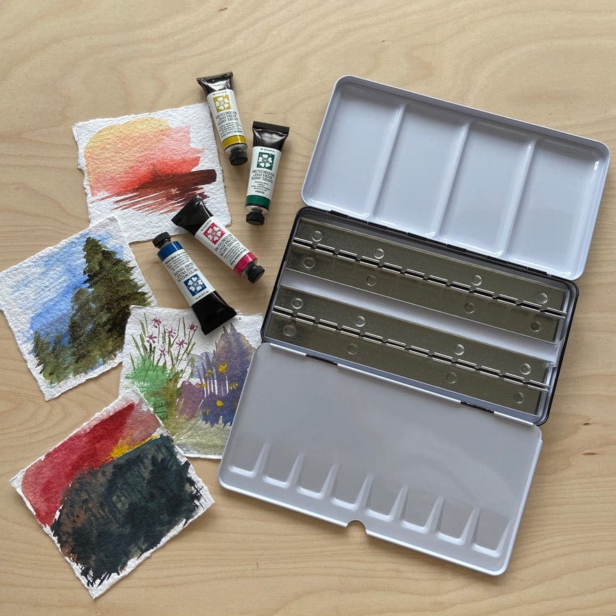 Travel Watercolor Palette - Medium Tin in Black