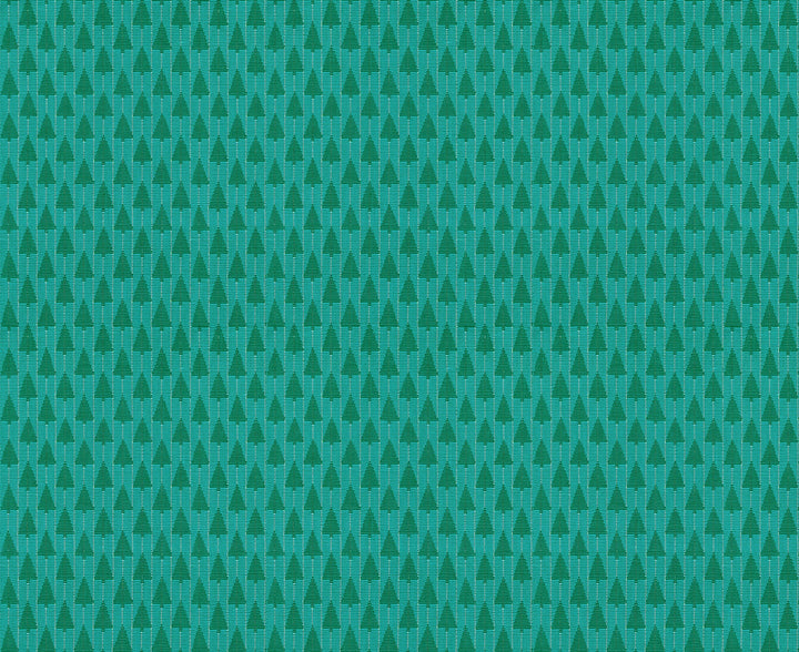 Default Tree Farm in Turquoise - Silver Lining - Anna Maria Textiles