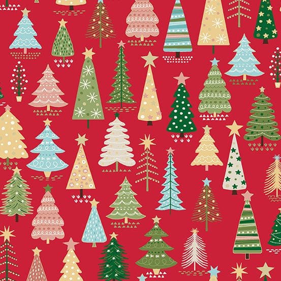 Trees in Red - Cosy Christmas - Makower UK