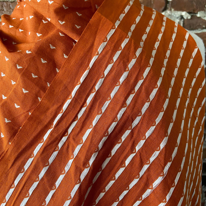 Triangle Weave on Pumpkin - Indian Cotton