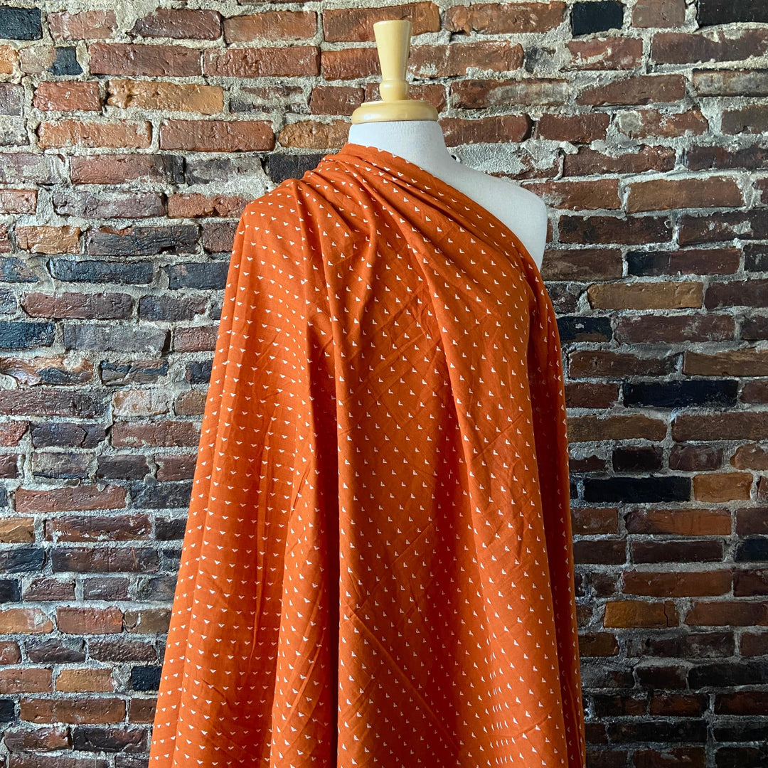 Triangle Weave on Pumpkin - Indian Cotton