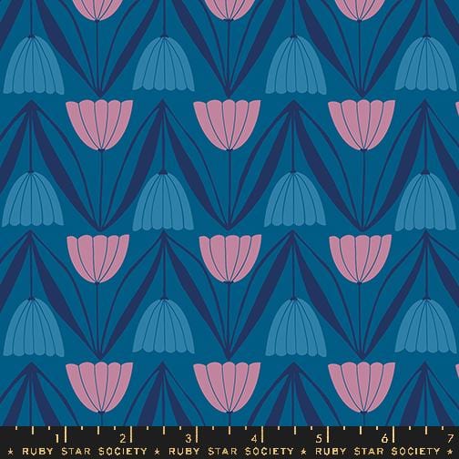 Default Tulips in Blue Raspberry - Endpaper - RSS