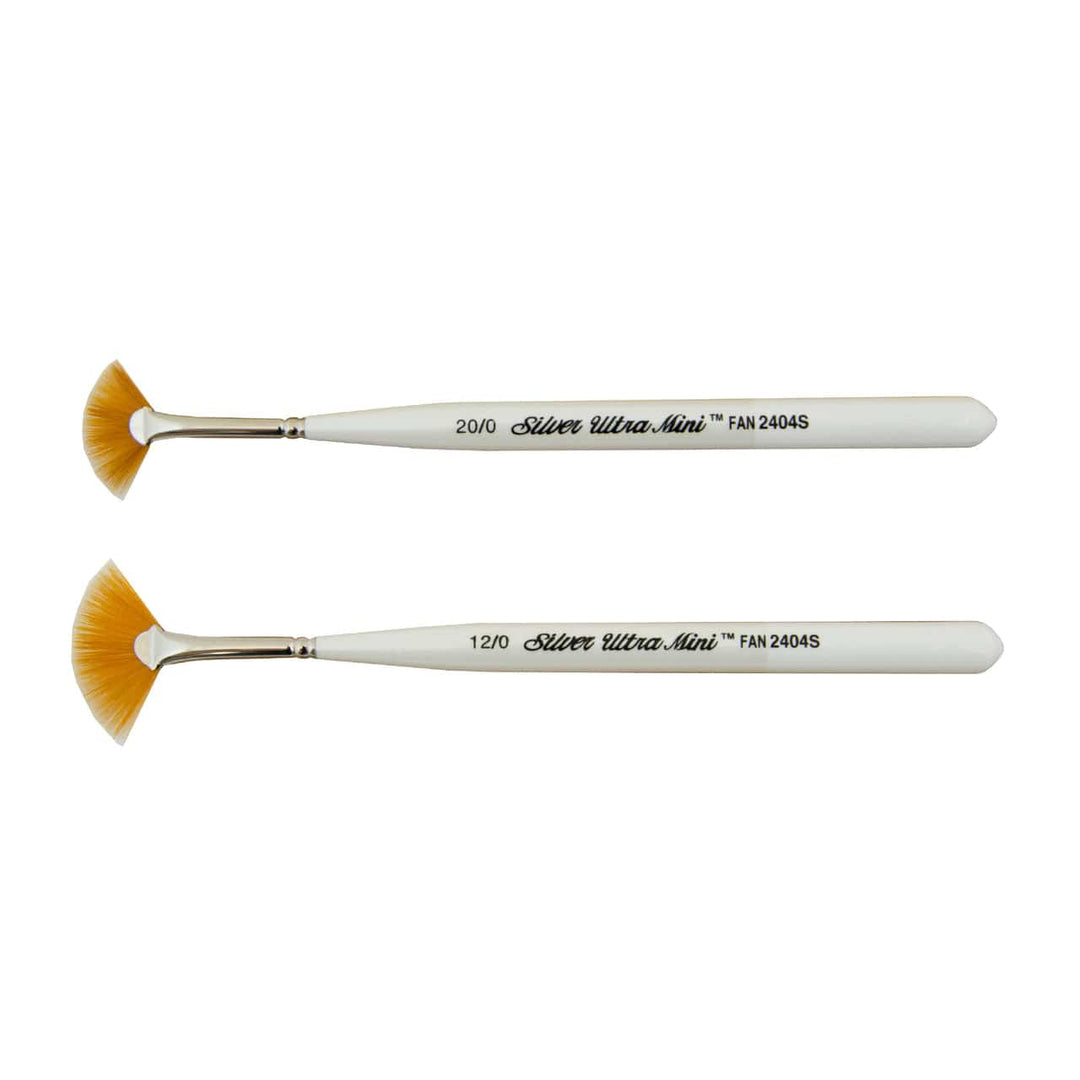 Silver Brush Ultra Mini Miniature Detail Brush Set of 12 - Short Handles