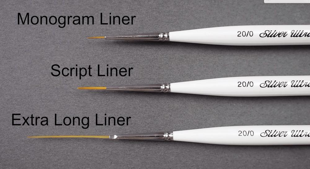 Monogram Liner 20/0 Ultra Mini® Monogram Liner Short Handled Brushes