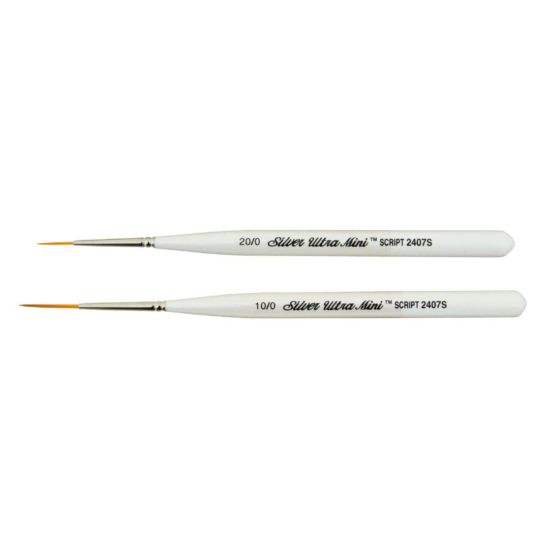 Ultra Mini® Fan 12/0 Short Handled Brush – Fiddlehead Artisan Supply