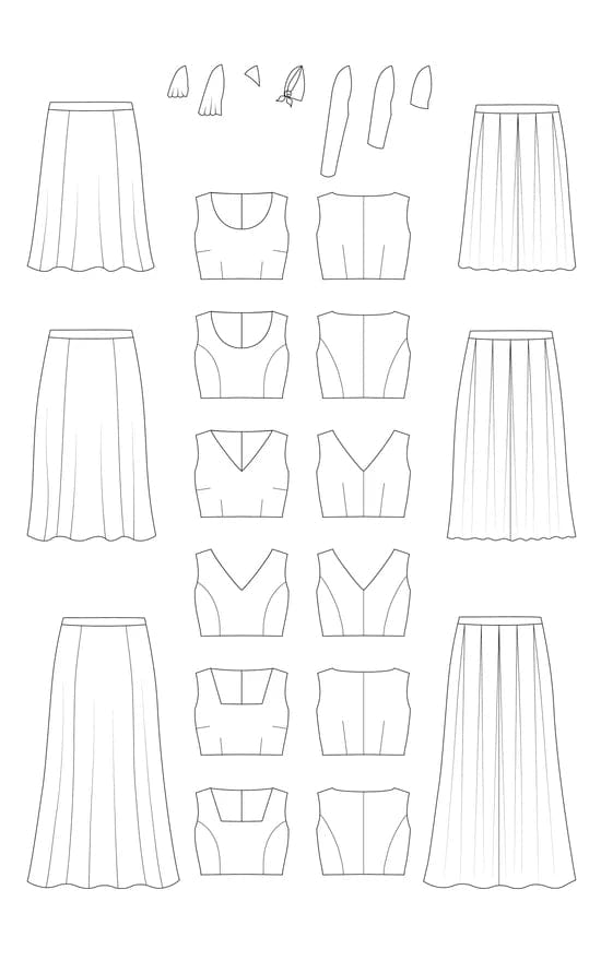 Default Upton Dress & Skirt plus Mix & Match Expansion Pack - Sizes 0-16 - Cashmerette