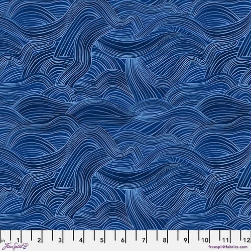 Default Watercolor Waves in Dark Blue - Polar Seas