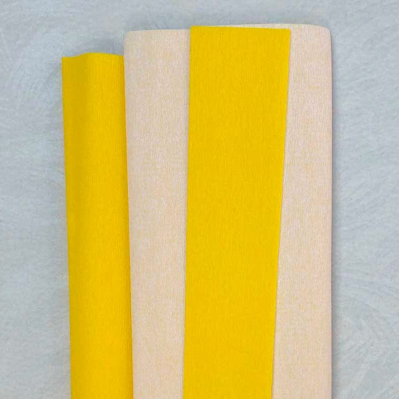 White/Yellow Double-Sided Crepe Paper, 10 inches x 49 inches
