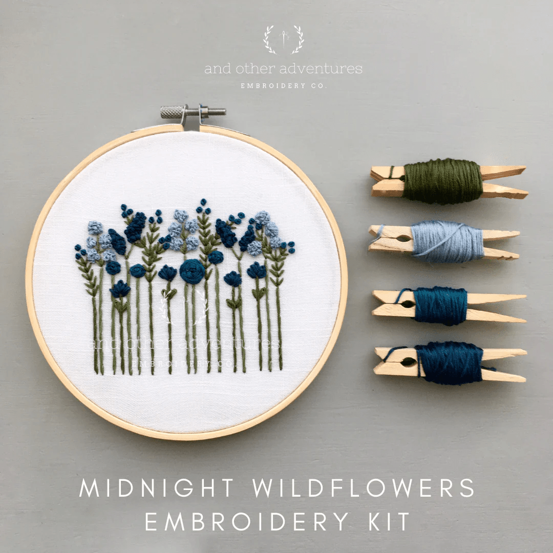 Wildflowers in Midnight Embroidery Kit - And Other Adventures