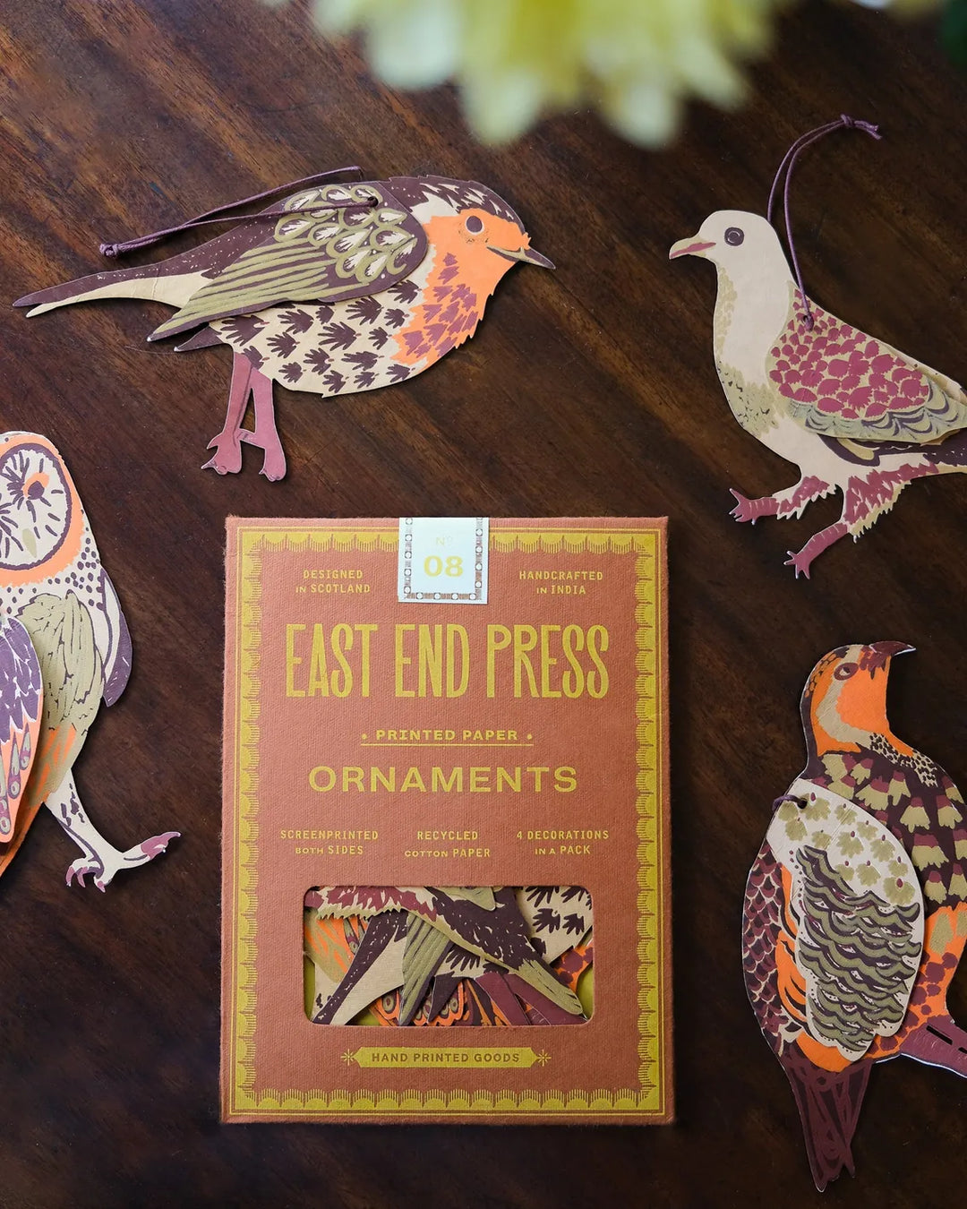 Default Winter Birds Paper Ornaments from East End Press