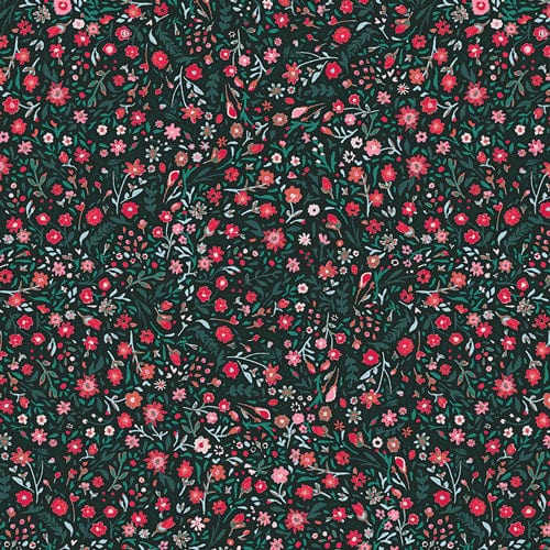 Wintertide Blooms in Holly - Wintertale - Art Gallery Fabric