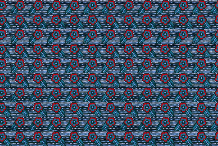 Default Woodcarving in Indigo - Shooting Star - Anna Maria Textiles