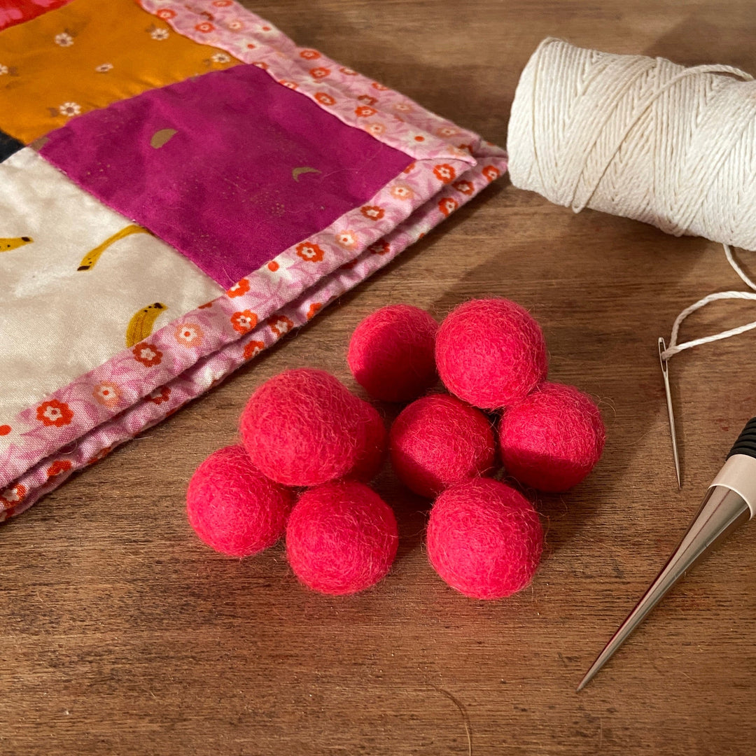 Default Wool Felt Balls - #19 Snapdragon - Ten 1" Balls, 2.2cm