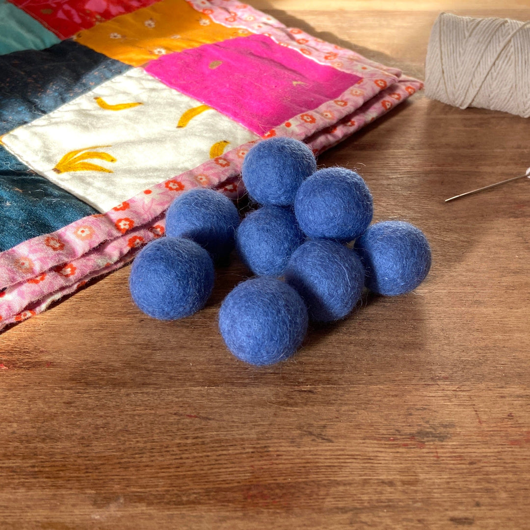 Default Wool Felt Balls - #26 Delphinium - Ten 1" Balls, 2.2cm
