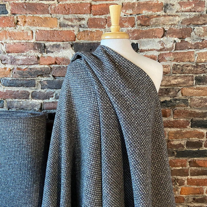 Default Wool Tweed Coating in Grayish-Brown