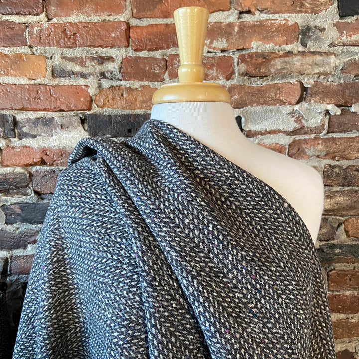 Default Wool Tweed Coating in Grayish-Brown
