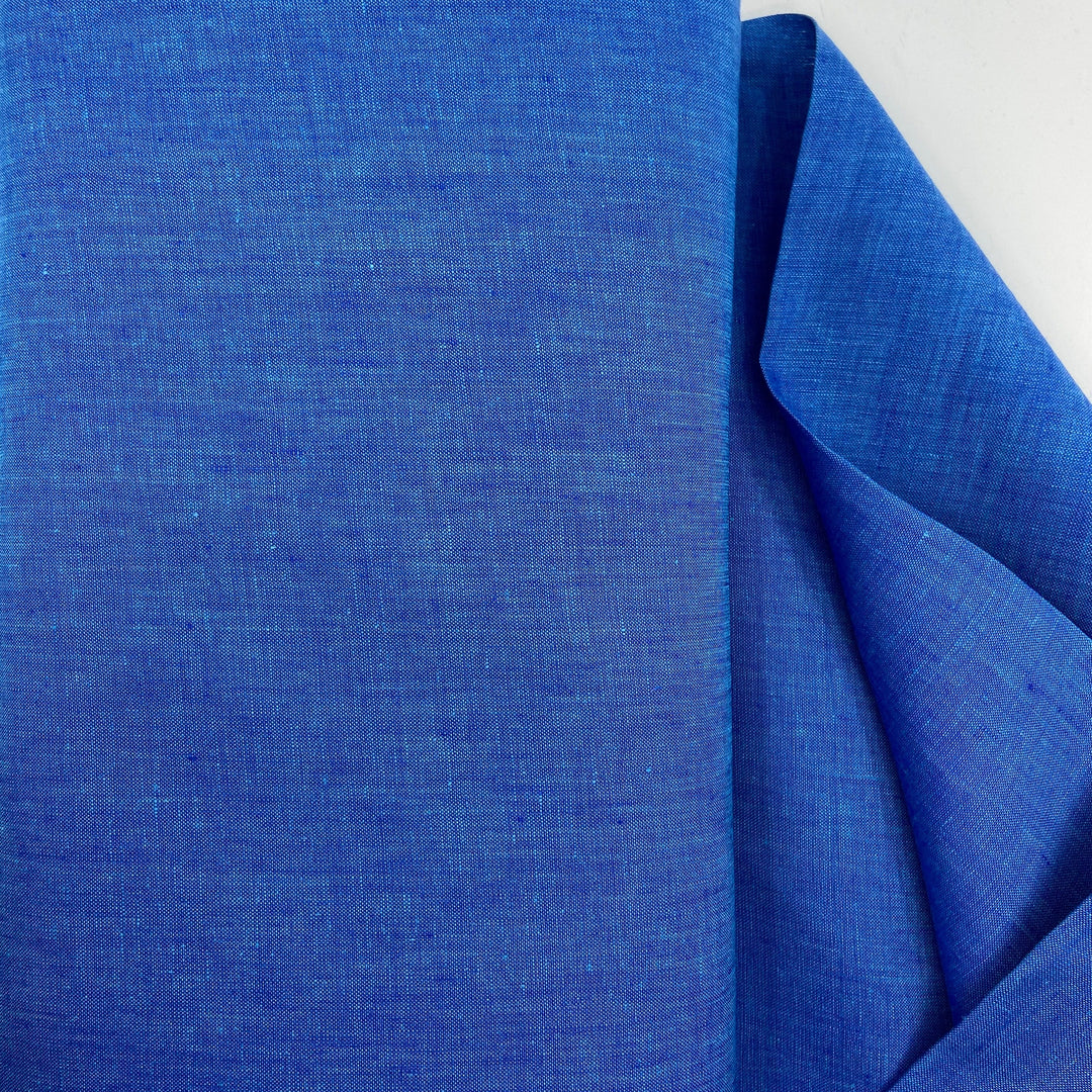 Yarn Dyed 100% Linen in Bright Deep Blue