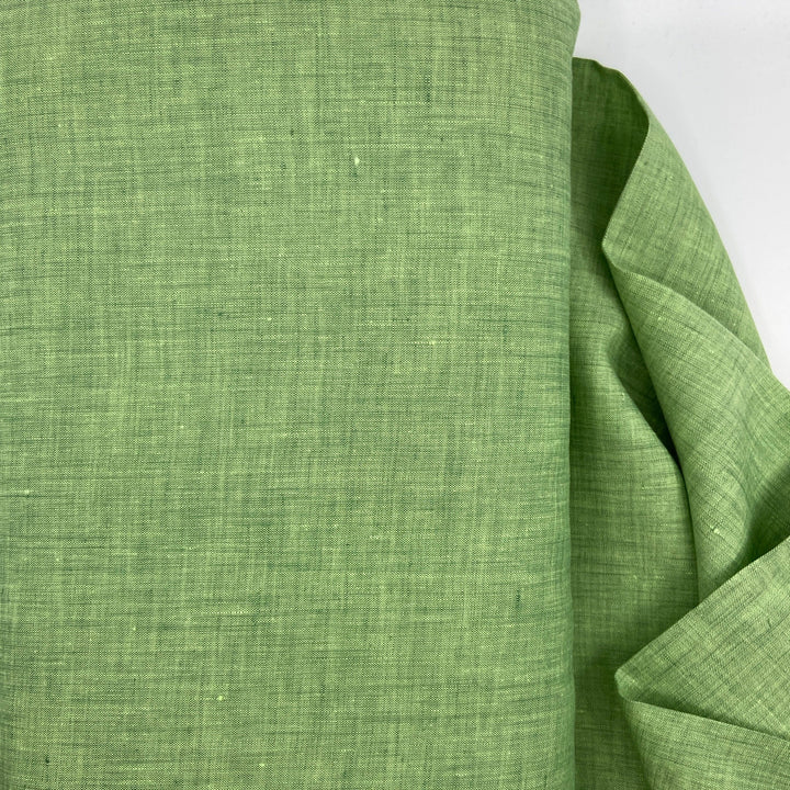 Yarn Dyed 100% Linen in Grass Green