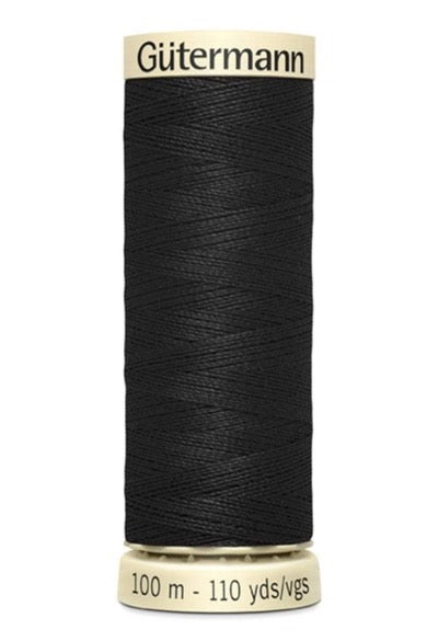 010 Black ~ Sew-All Gutermann Polyester Thread ~ 100 Meters