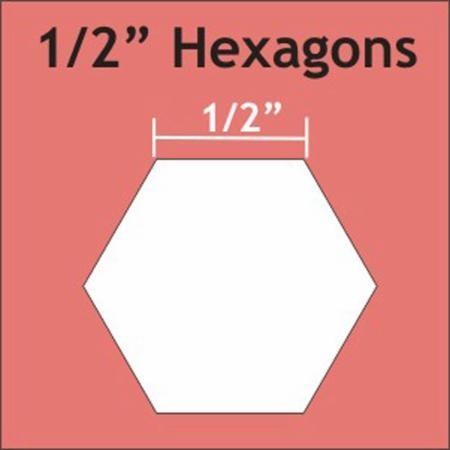 1/2" Hexagon Paper Pieces, 125 pieces