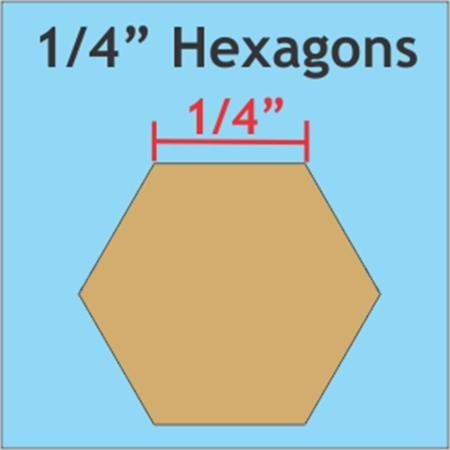 1/4" Hexagon Paper Pieces, 200 pieces