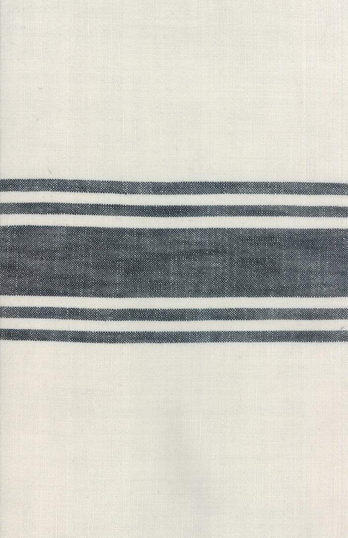 16" Toweling, Urban Cottage Center Stripe in Ivory with Black