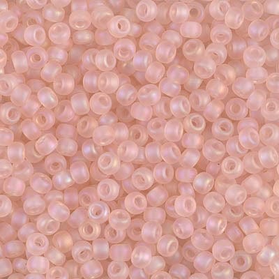 8/0 - Miyuki Glass Seed Beads - Matte Transparent AB - Light Tea Rose  - 8-155FR