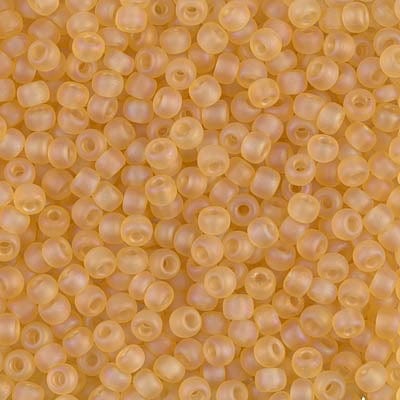 8/0 - Miyuki Glass Seed Beads - Matte Transparent AB - Light Topaz - 8-132FR