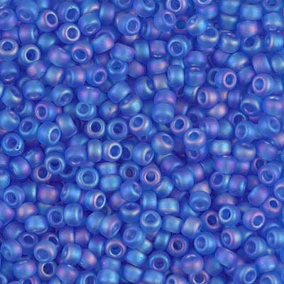 8/0 - Miyuki Glass Seed Beads - Matte Transparent AB - Sapphire  - 8-150FR