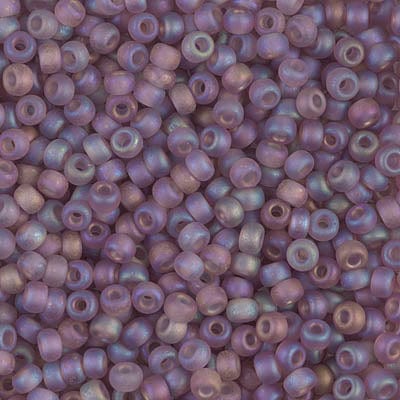 8/0 - Miyuki Glass Seed Beads - Matte Transparent AB - Smoky Amethyst  - 8-142FR