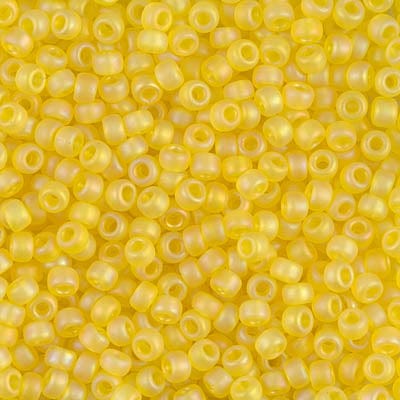 8/0 - Miyuki Glass Seed Beads - Matte Transparent AB - Yellow - 8-136FR