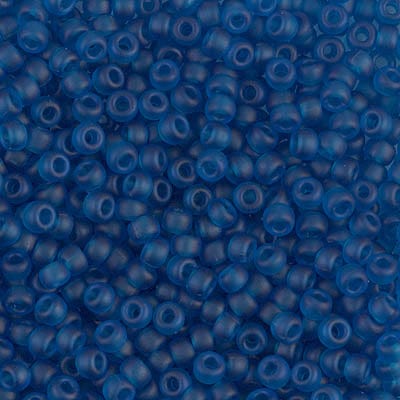 8/0 - Miyuki Glass Seed Beads - Matte Transparent - Capri Blue - 8-149F